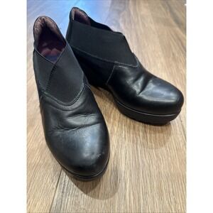 Wanda Panda Black Wedge Heel  Bootie Comfort Padded Quality Size 38 Boho